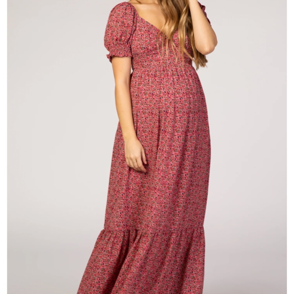 Pink Blush Floral Maternity Dress